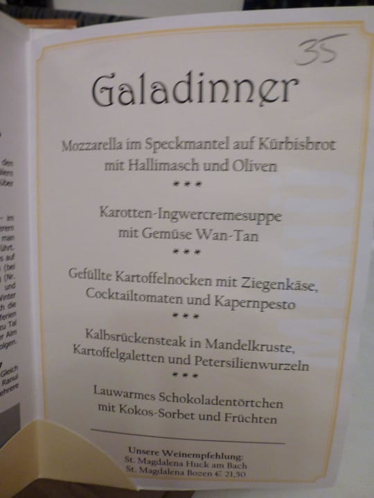 Täglich gab es ein Gourmet-Essen Hotel Terentnerhof