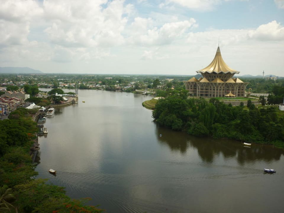 Grandiose Aussicht aus dem Penthouse Hilton Kuching