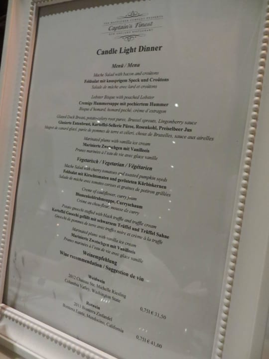 Menü Hotel Bell Rock Europa-Park