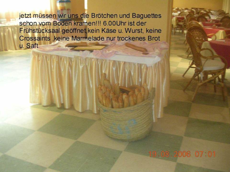 Öffnung des Frühstücksraum ab 06.00Uhr Hotel African Queen