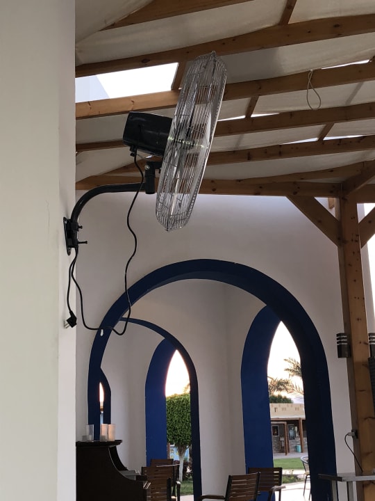 Neue Ventilatoren draußen auf der Terrasse  Coral Sun Beach
