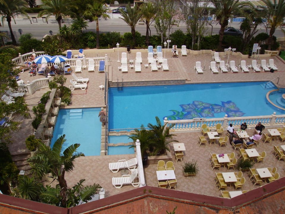 Der Blick von unserem Zimmer auf den Pool Hotel Bahia del Sol
