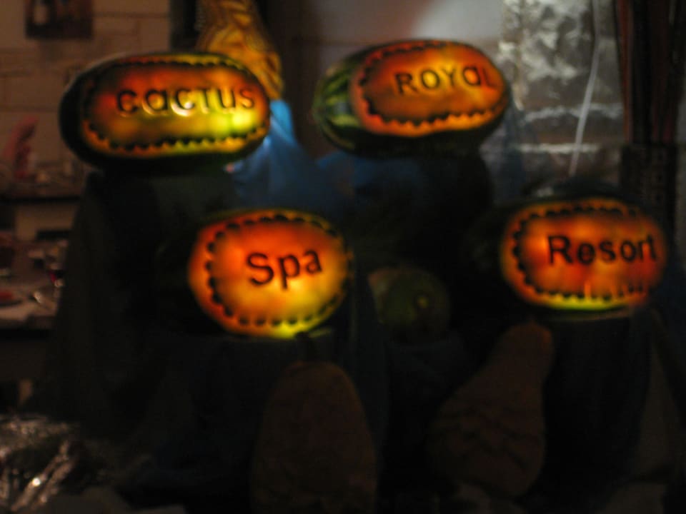 Jeden Abend schöne Deko vor Restaurant Cactus Royal