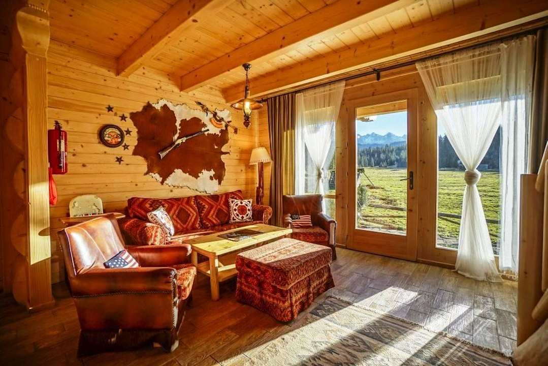 Domek amerykański - salon Ferienhaus Tajgolka