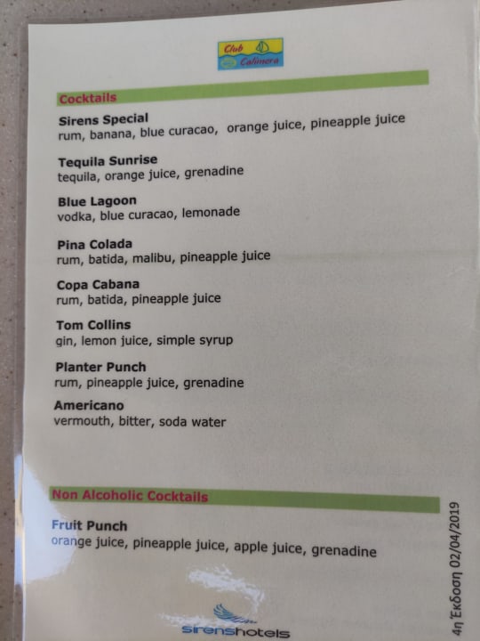 Gastro Calimera Sirens Beach