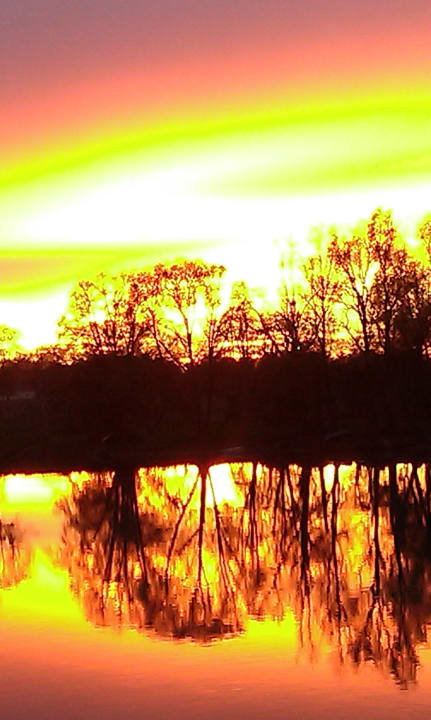 "impressionistischer" Sonnenuntergang November  Kurhaus Schärding Barmherzige Brüder
