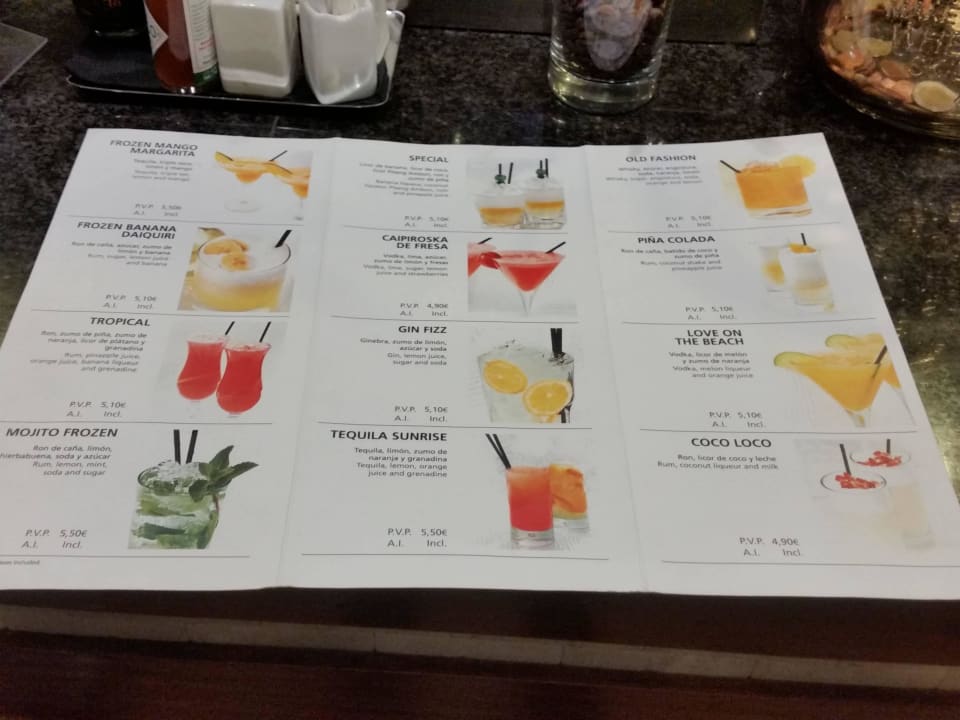 Cocktailkarte H10 Tindaya