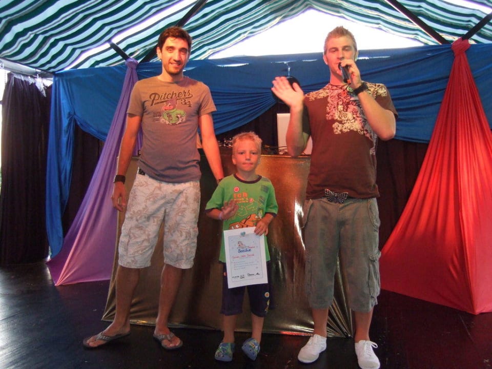 Seelöwe Leon mit Alex und Animateur Fabian Hotel Mariant Park