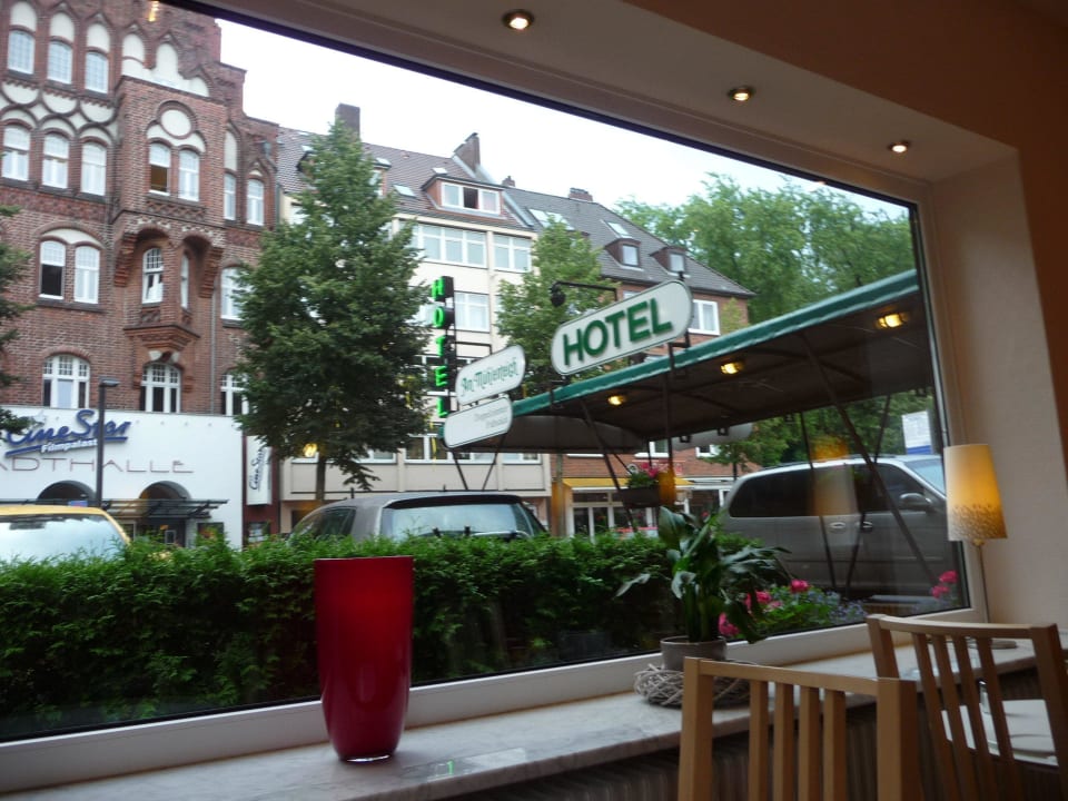 Frühstückraum mit Panoramafenster Hotel Garni Am Mühlenteich