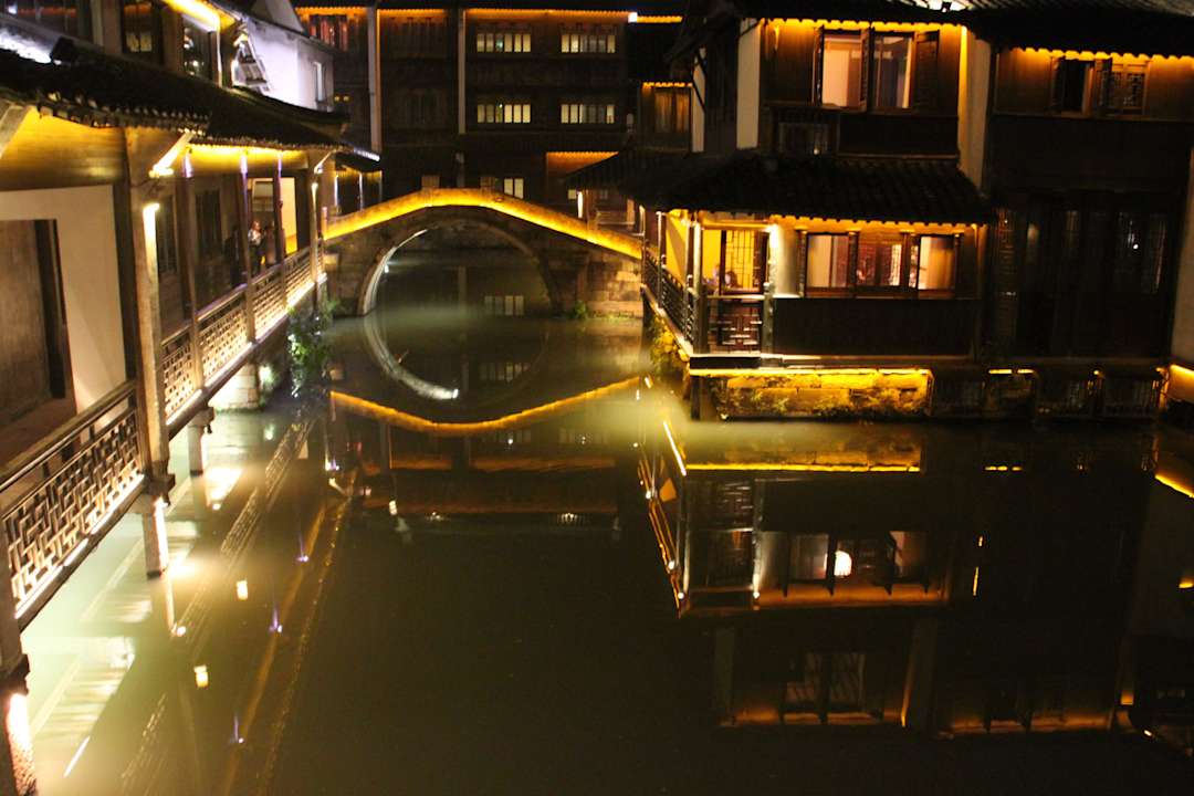 Abends im Wasserdorf Guesthouse Wuzhen