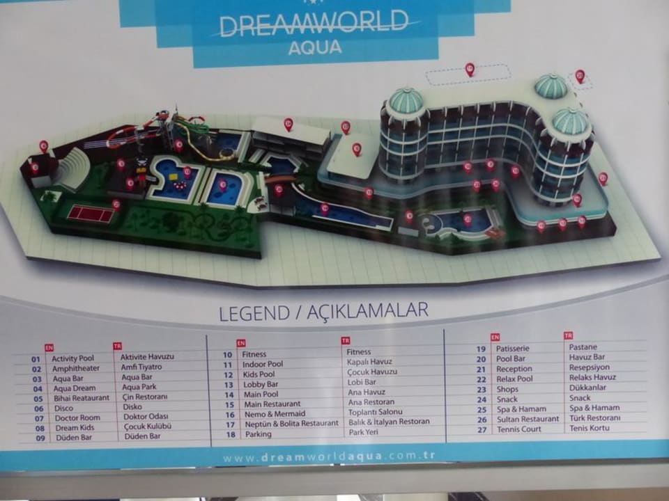 Übersicht Hotelanlage Dreamworld Aqua Dream World Aqua Hotel