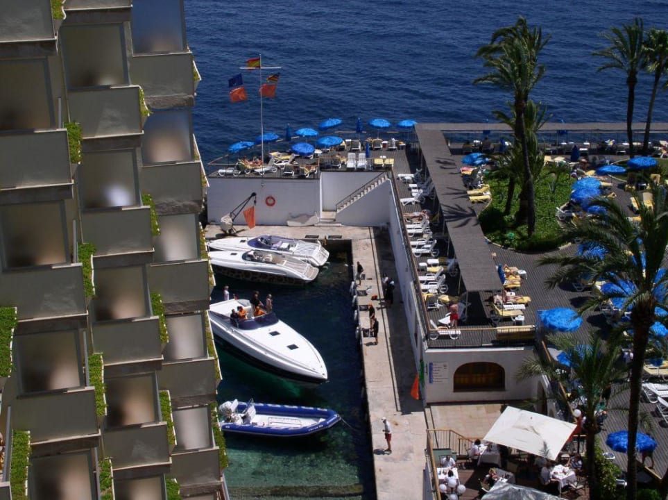 Blick von der Lobby Bar in den Hoteleigenen Hafen Hotel Bonanza Playa