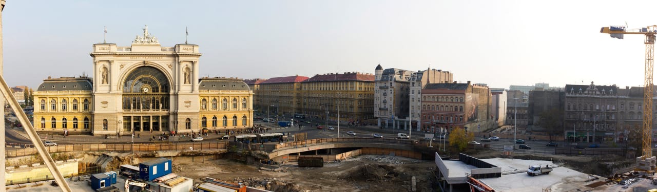 160 Grad Panoramaaufnahme aus dem Zimmerfenster Hotel Baross