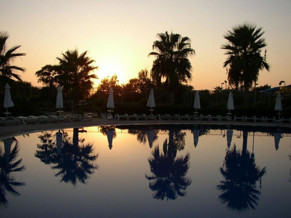 Sonnenuntergang am Pool Papillon Belvil