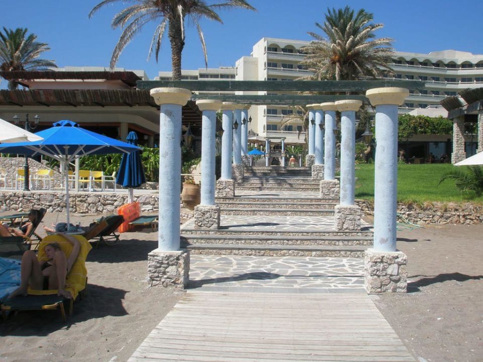 Vom Strand in Richtung Hotel Olympos Beach Hotel