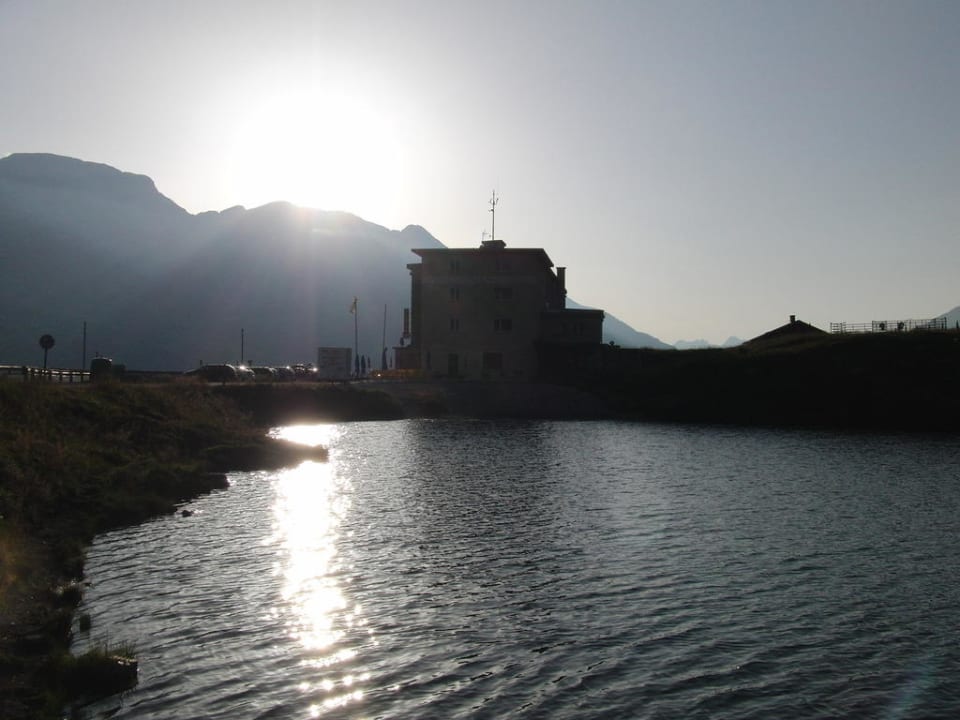 Abendstimmung auf dem Bernina Hotel Albergo Ospizio Bernina
