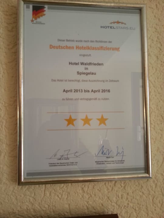 Und noch 3 Sterne Hotel Waldfrieden