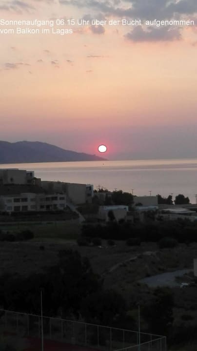 Sonnenaufgang morgens 06.15 vom Balkon aus  Lagas Aegean Village
