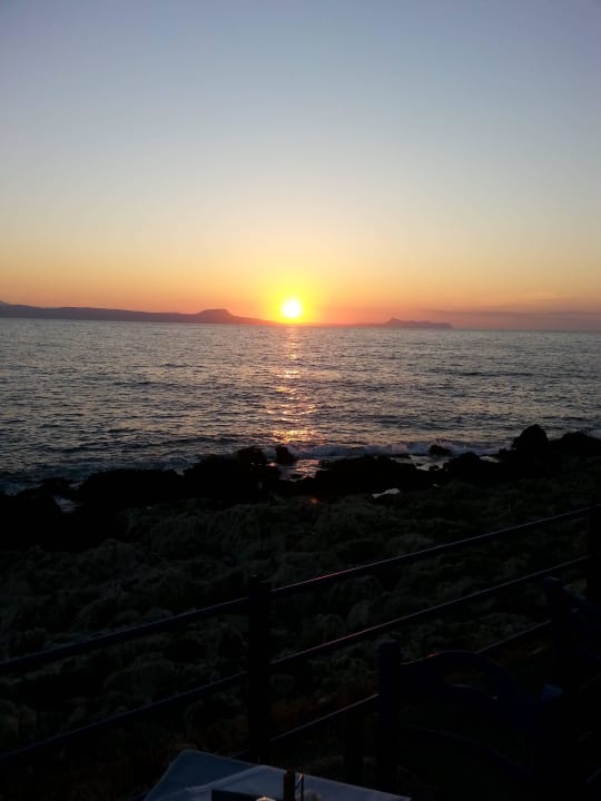Sonnenuntergang von der Terrasse aus fotografiert Hotel Kathrin Beach
