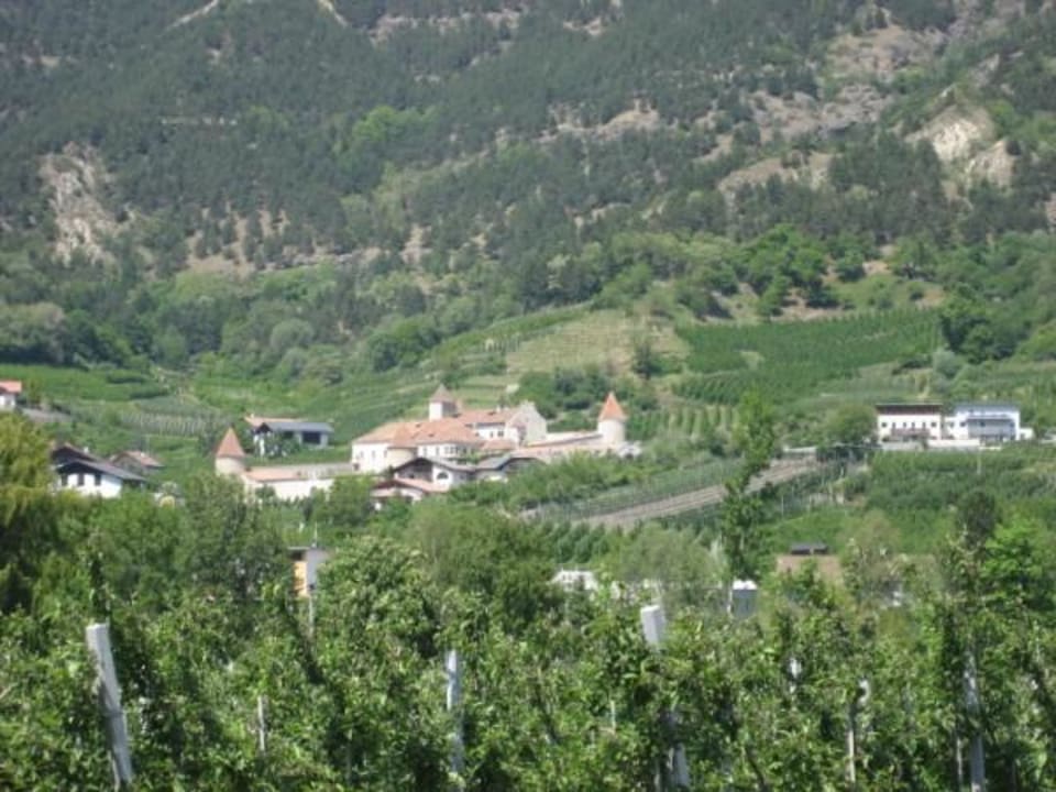 Blick von der Straße auf die Pension (gezoomt) Pension Residence Obkircher