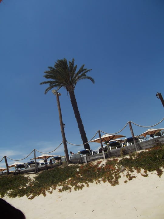 Blick vom Strand auf den Pool Club Salammbô Hammamet