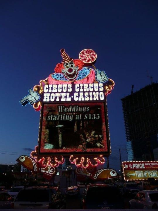 Anzeigetafel Hotel Circus Circus