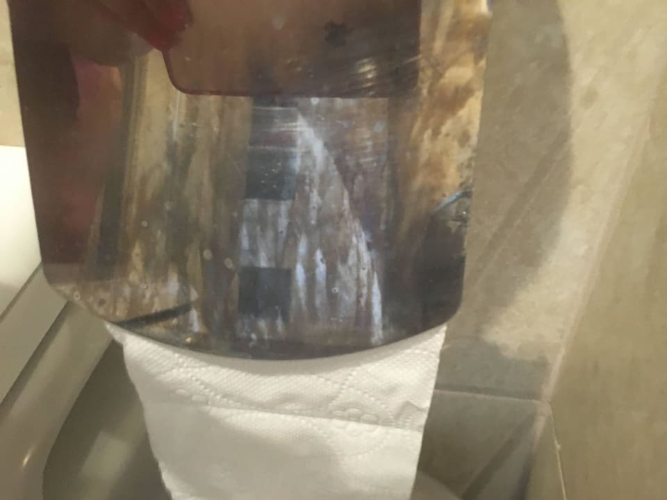 Dreckige Toilettenpapierhalterung Well Palace Side