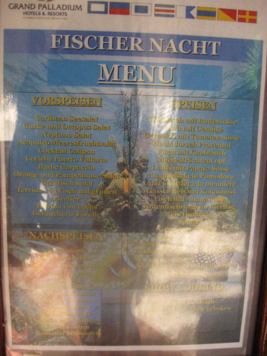 Fischersnacht als Themenbuffet Grand Palladium Kantenah Resort & Spa