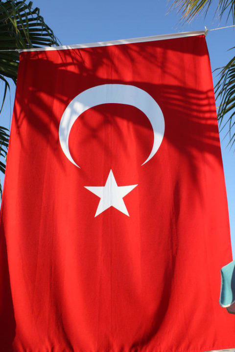 Türkische Flage  beim türkischen Abendessen Hane Family Resort