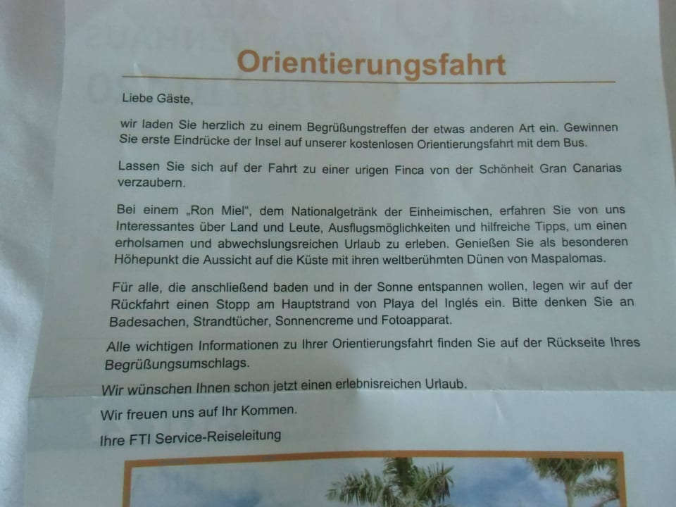 Begrüßungsfahrt von FTI alltoura Club Hotel Akeah Broncemar