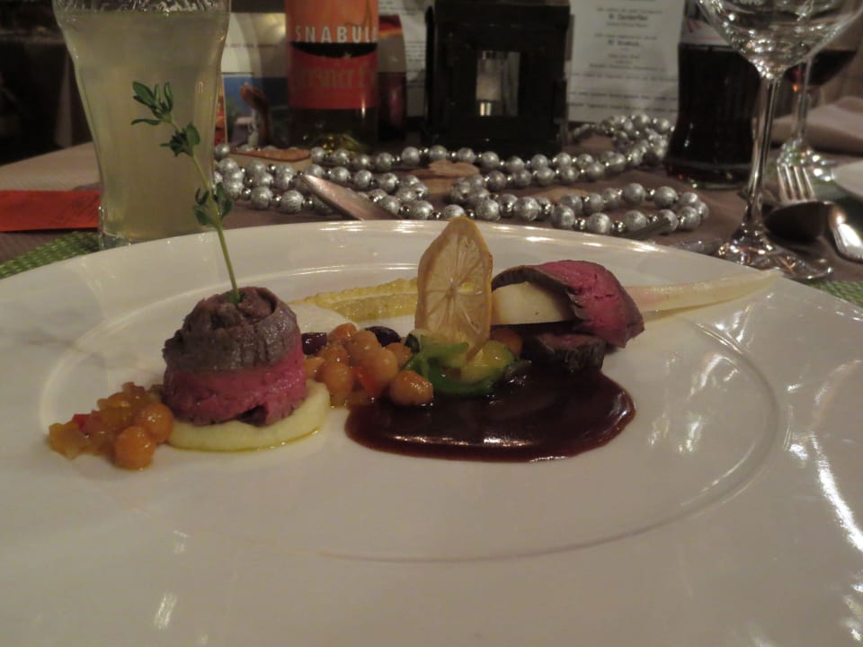 "Flankensteakstreifen mit Kichererbsen/Ingwer Hotel Jerzner Hof