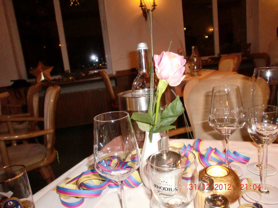 Gedeckter Tisch zum Silvesterabend Hotel Alte Mühle