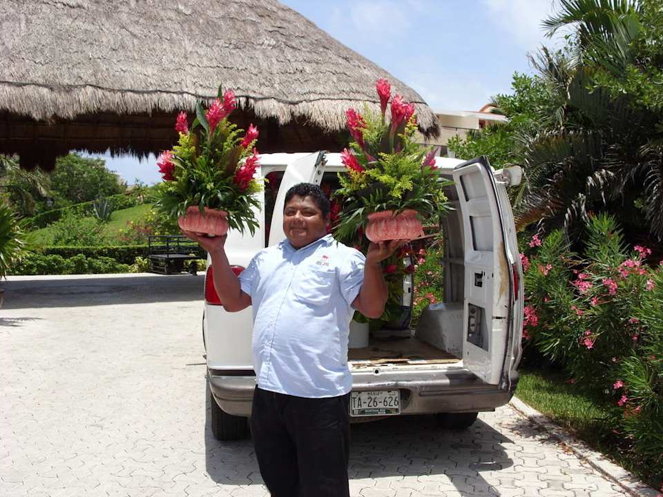 Frische Ausstattung der Rezeption Royal Suiten Grand Palladium Select White Sand Resort & Spa