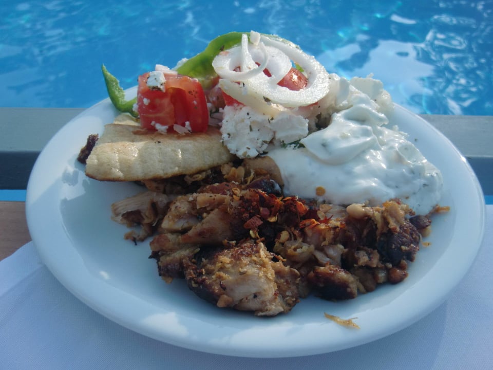 Lecker Gyros vom Spiess Corissia Beach Hotel