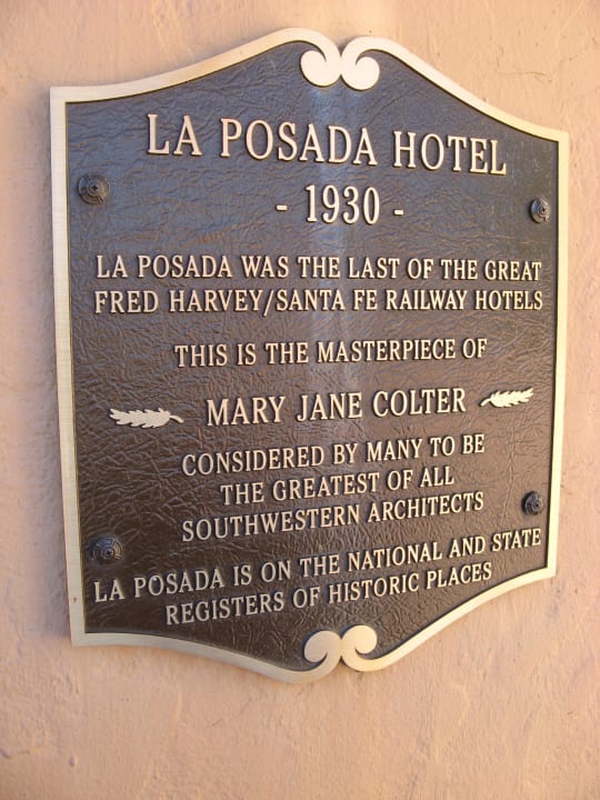 Hinweisschild am Eingang Hotel La Posada
