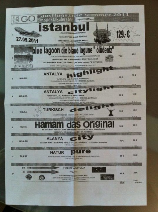 Weiter Ausflüge GTI Travel 2011 VONRESORT Golden Beach