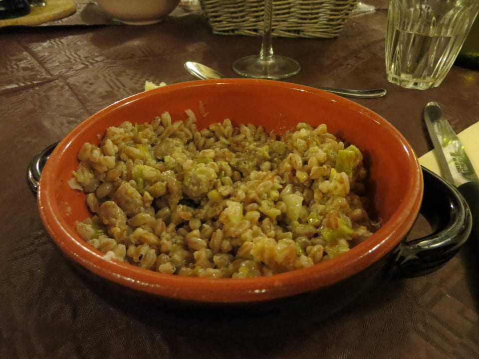 Leckeres Essen - Risotto aus Farro (Dinkel) Agriturismo Podere del Vescovo