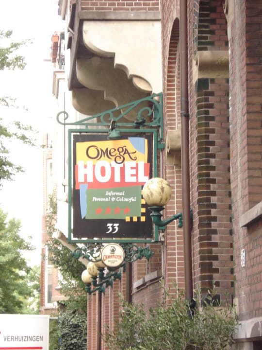 Hotel Omega Empfangsschild Hotel AMS Omega