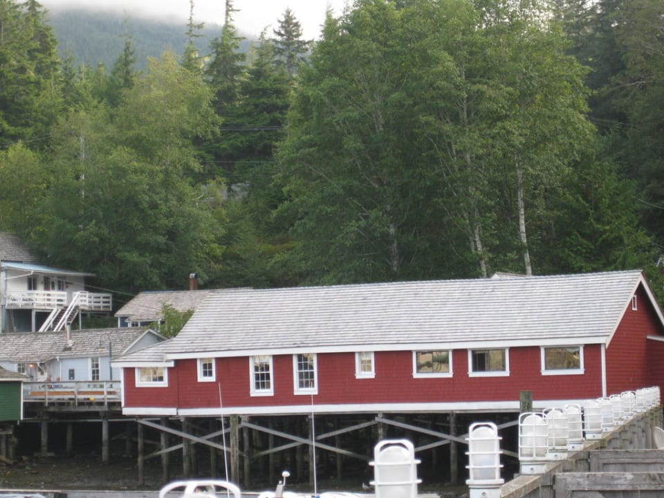 Blick vom Wasser auf unsere Unterkunft Telegraph Cove Resort
