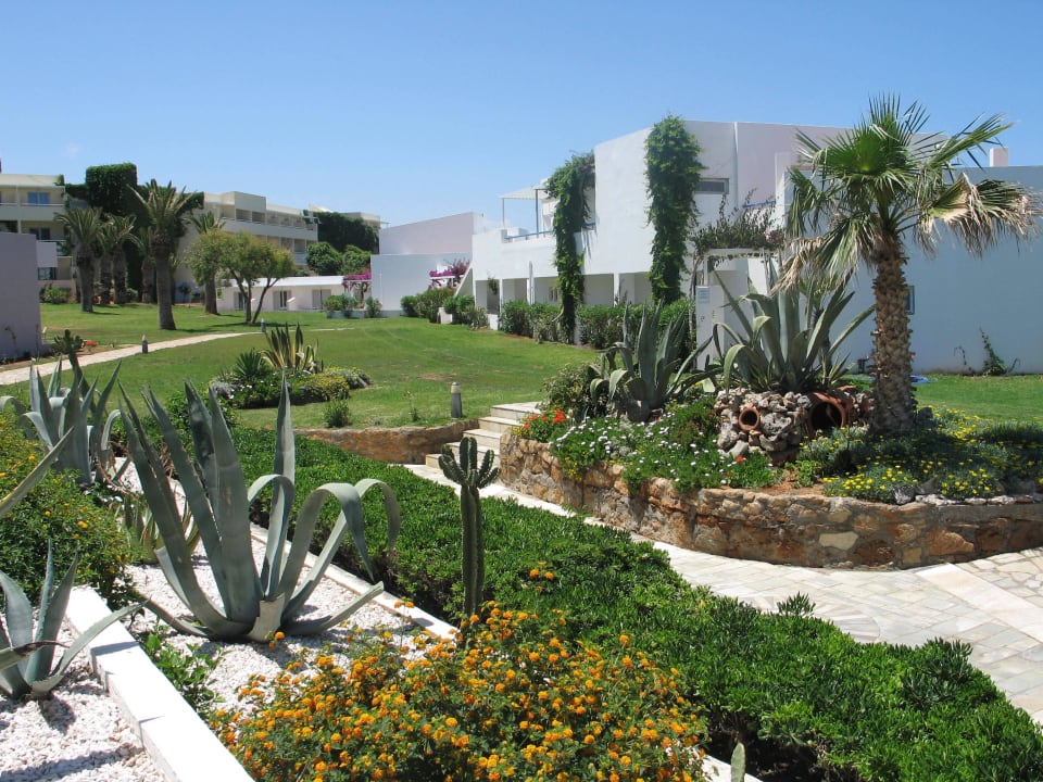 Sehr gepflegte Außenanlage Lyttos Beach Hotel