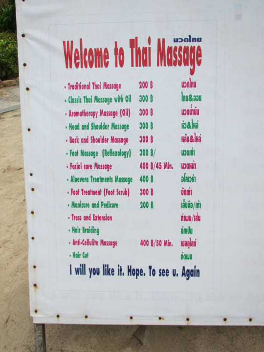 Massageangebot The Fair House Beach Resort