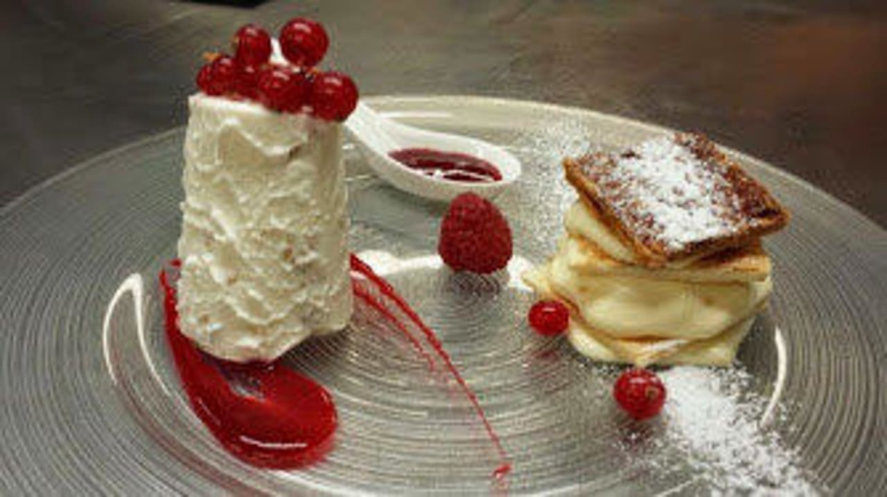 Puff pastry with mascarpone & crispy parfait Hotel Ristorante t3e terre