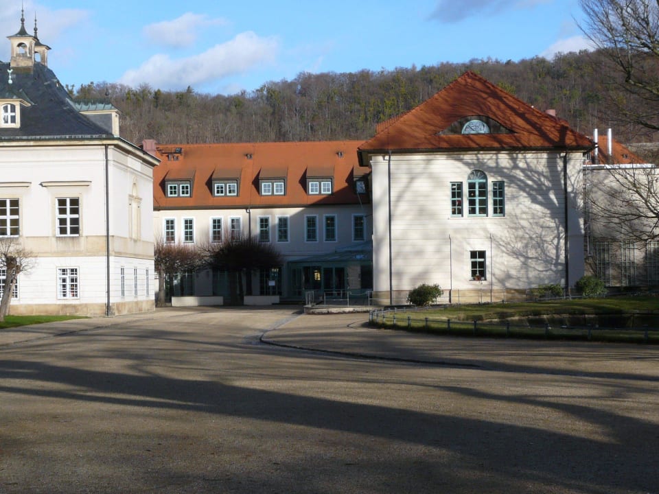 Schlosshotel, Blick von der Elbe Schloss Hotel Dresden-Pillnitz
