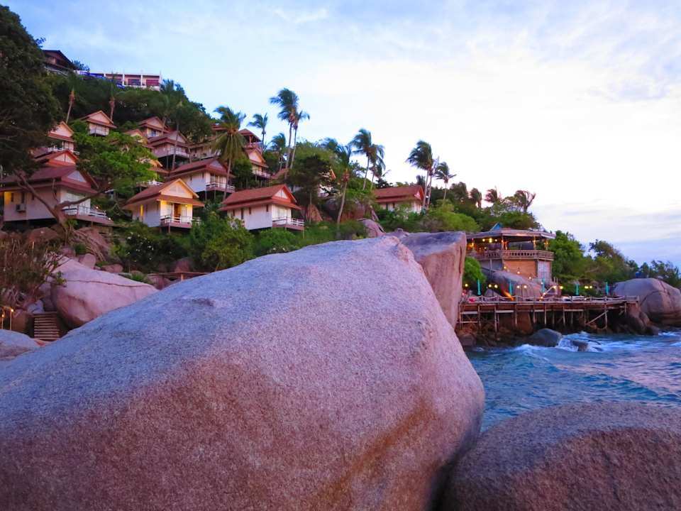 Blick auf das Seashore-Restaurant Hotel Koh Tao Hillside Resort