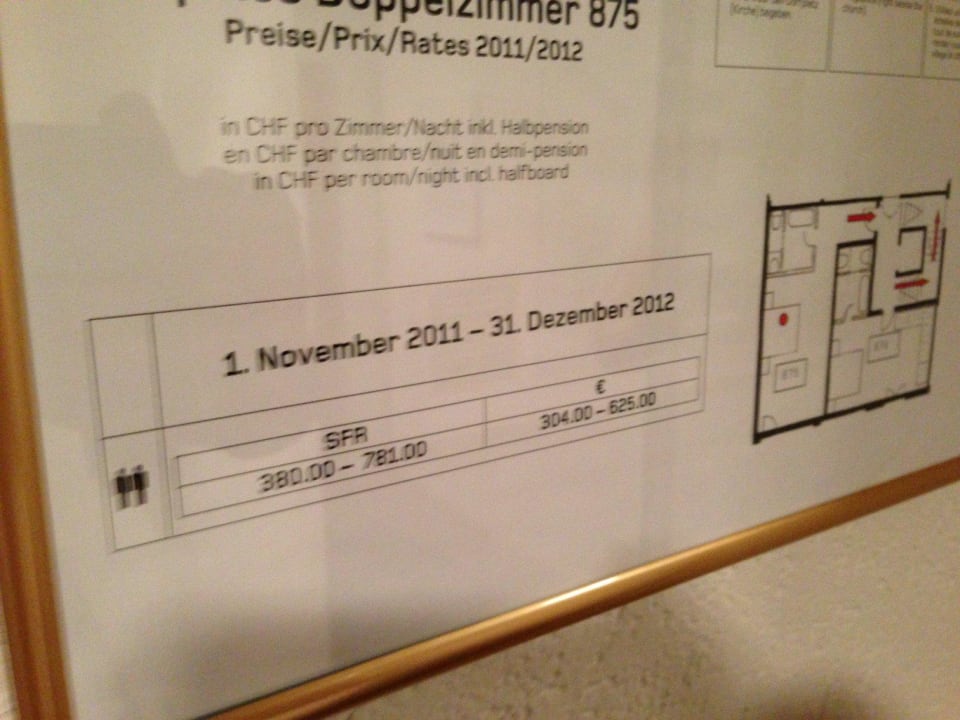 Zimmerpreis Zi. 875 Walliserhof Grand-Hotel & Spa