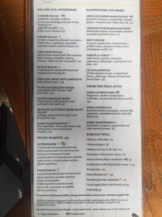 Karte für den Strand The Westin Resort Nusa Dua, Bali