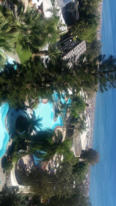 Aus dem Zimmer auf die Hotelanlage  Hotel Calypso Beach