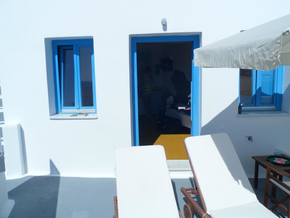 Blick von der Terrasse in die Honeymoon-Suite Guesthouse Amour Studios