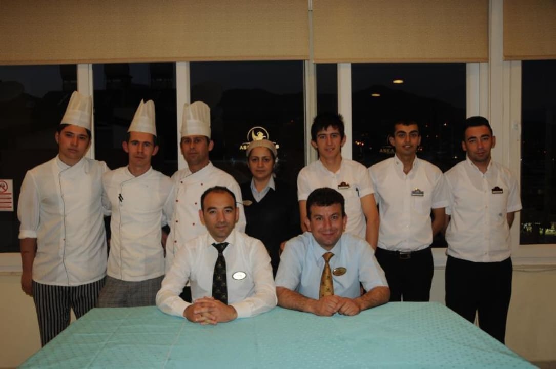Service maneger Mehmet Aslan and his team  Hotel Aslan City Kleopatra