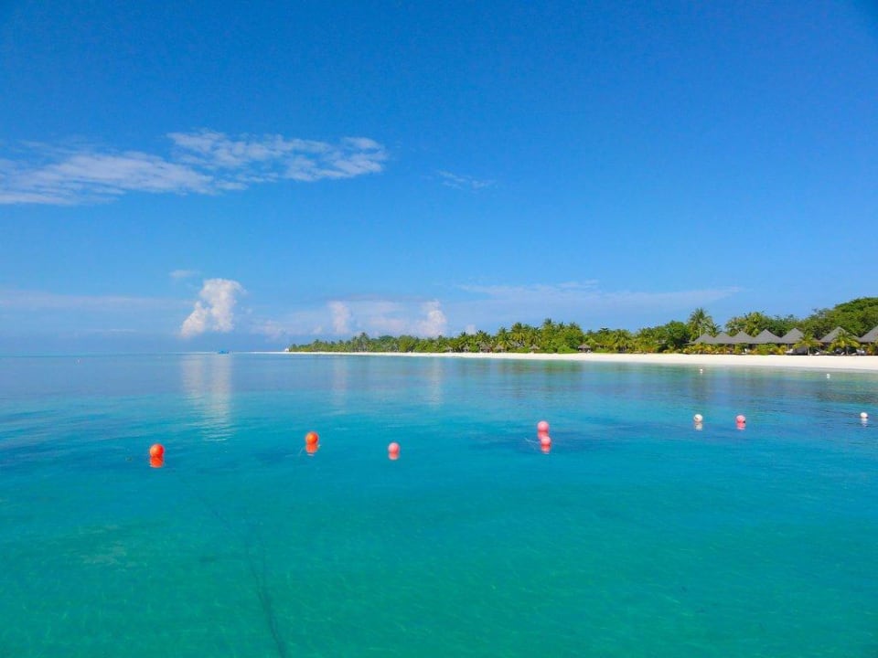 Ausblick Jetty auf Südstrand Kuredu Kuredu Island Resort & Spa